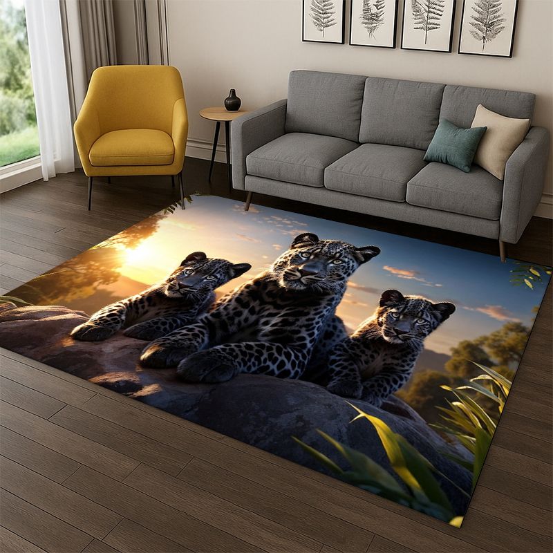 Kids Outdoor Area - Alfombra de Leopardo/Guepardo para Dormitorio, Sala